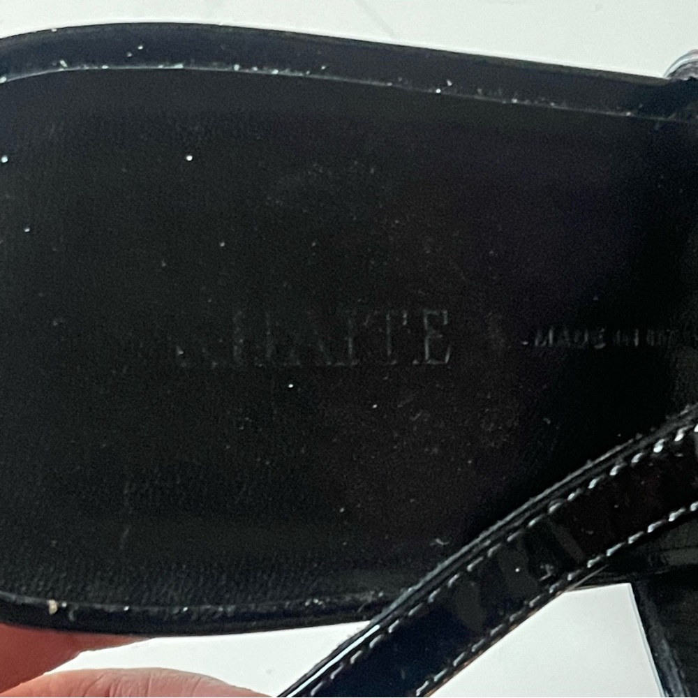 KHAITE Black Patent Leather Crystal Strap Heels Sandals Made Italy Size 40.5 - Picture 6 of 8